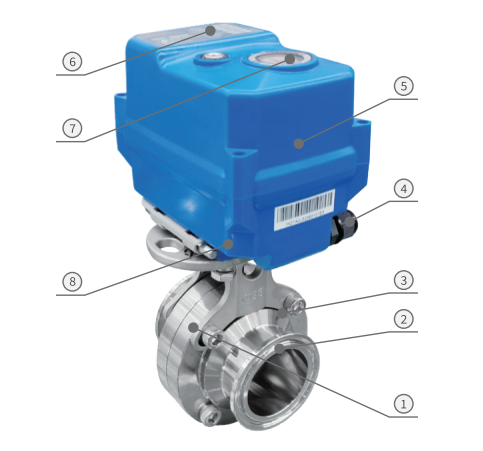 KLD200 Motorized Butterfly Valve for Fast Assembled (Sanitary Standard) KLD200 Motorized Butterfly Valve for Fast Assembled (Sanitary Standard)