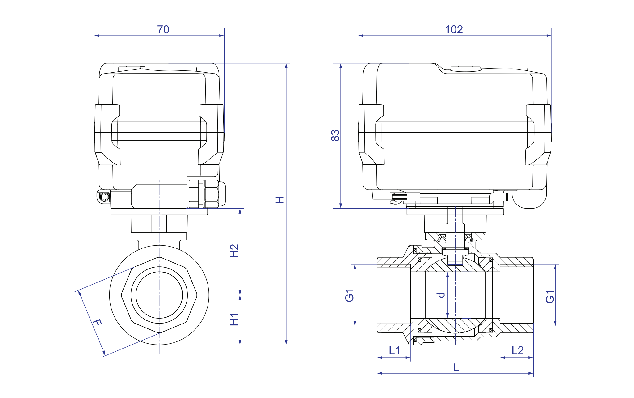 KLD200 2-way full port 200