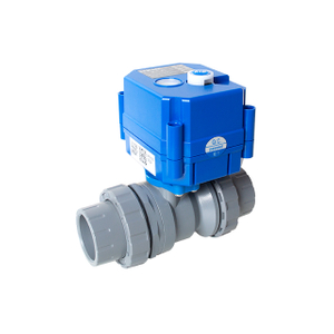 KLD20S 2-way motorized plastic ball valve with double unions(1/2" to 3/4")