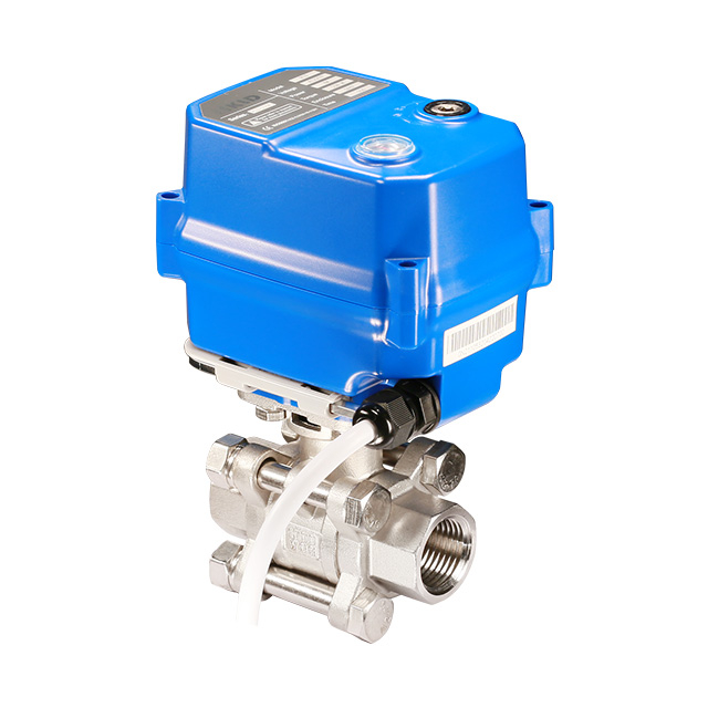 KLD100N Normal On Off 2-Way 3-Pieces Motorized Ball Valve(SS304SS316)