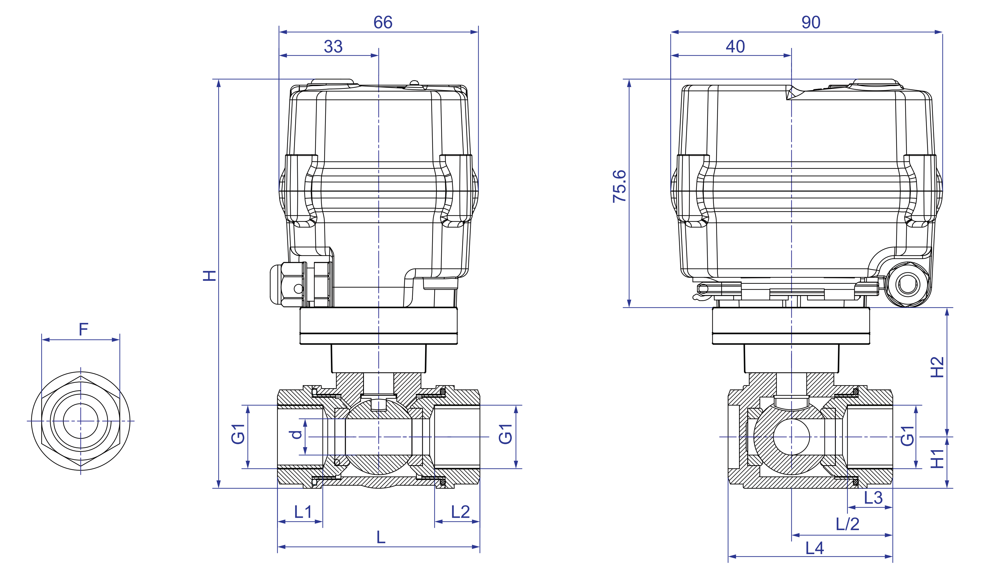 20,KLD100 3-way motorized ball valve (metal)